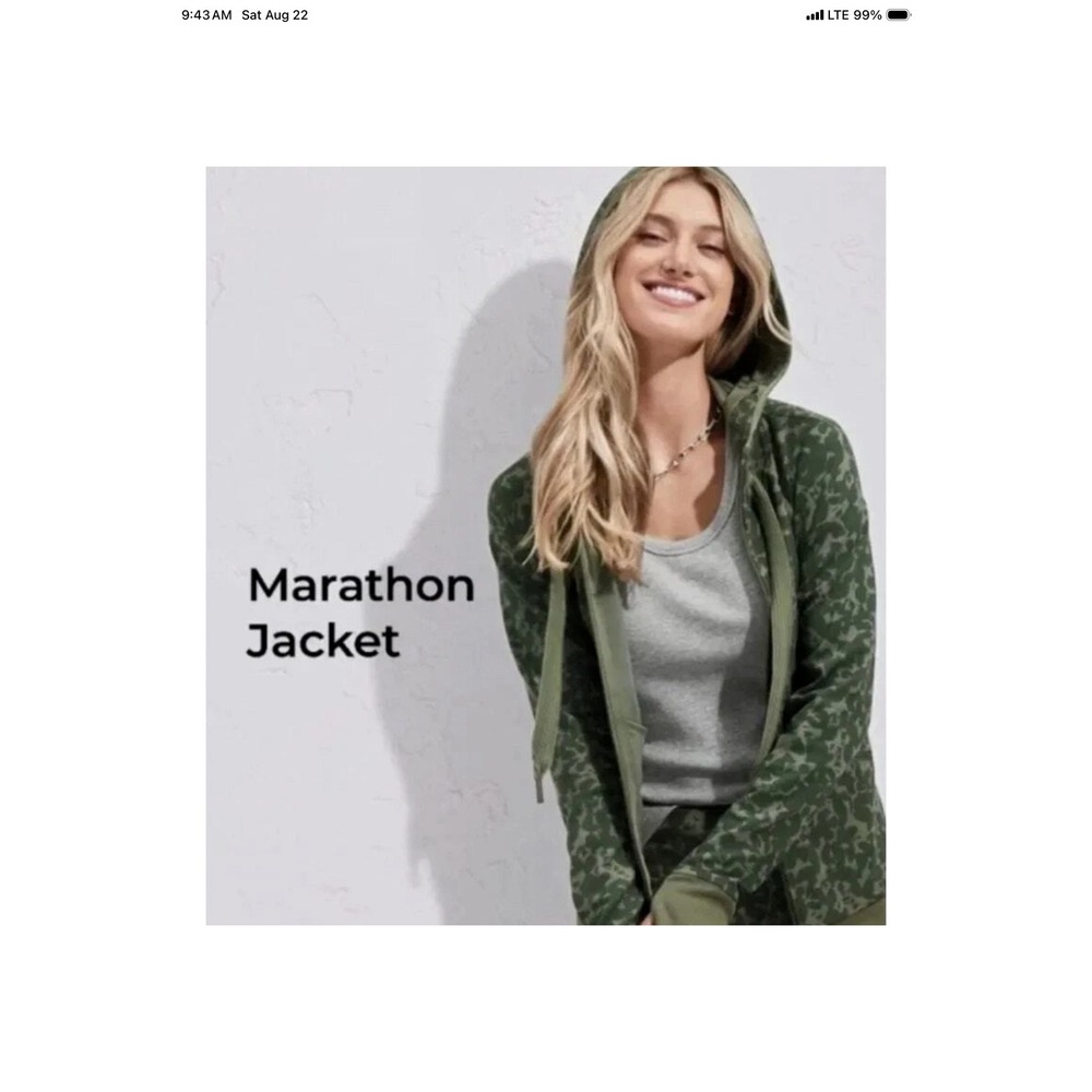 Cabi Marathon Jacket #6030 Green Camo Sweatshirt Sz XS